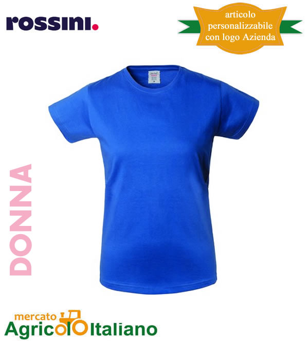 T-Shirt Donna Take Time 100% cotone colore royal