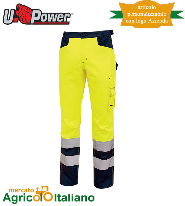 Pantalone alta visibilità U-Power Modello Hi-light Light giallo fluo