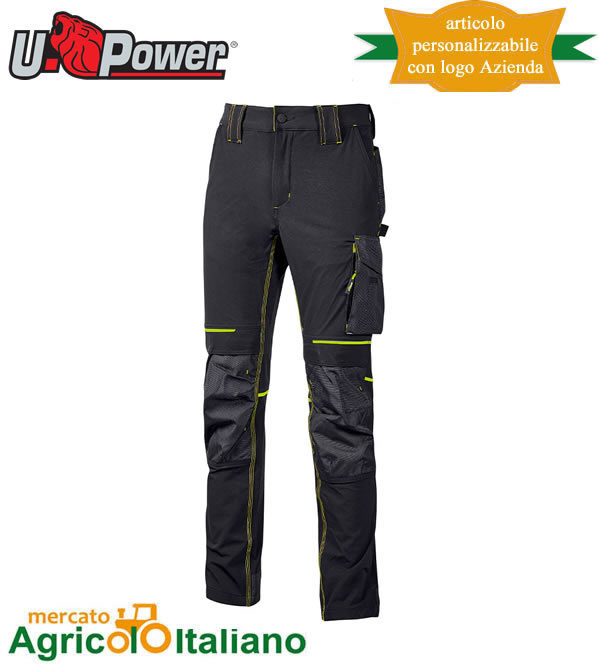 Pantalone U-Power Md. Atom Slim Fit colore asphalt grey green