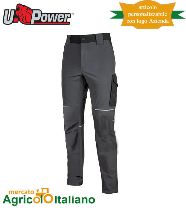 Pantalone U-Powe Mod. World estivo Slim Fit colore asphalt grey green