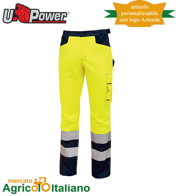Pantalone alta visibilità U-Power Modello Hi-light Beacon giallo fluo