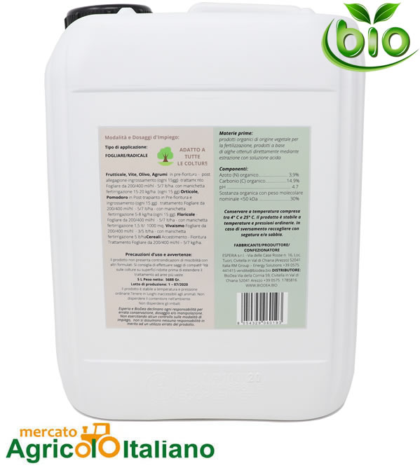 BioDea Vital Vegan concime organico azotato Conf.5 Lt